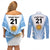 Custom Argentina Rugby Couples Matching Off Shoulder Short Dress and Long Sleeve Button Shirts World Cup 2023 Los Pumas Go Champion LT9 - Wonder Print Shop