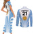 Custom Argentina Rugby Couples Matching Short Sleeve Bodycon Dress and Long Sleeve Button Shirts World Cup 2023 Los Pumas Go Champion LT9 - Wonder Print Shop