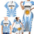 Custom Argentina Rugby Family Matching Short Sleeve Bodycon Dress and Hawaiian Shirt World Cup 2023 Los Pumas Go Champion - Wonder Print Shop