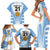 Custom Argentina Rugby Family Matching Short Sleeve Bodycon Dress and Hawaiian Shirt World Cup 2023 Los Pumas Go Champion - Wonder Print Shop