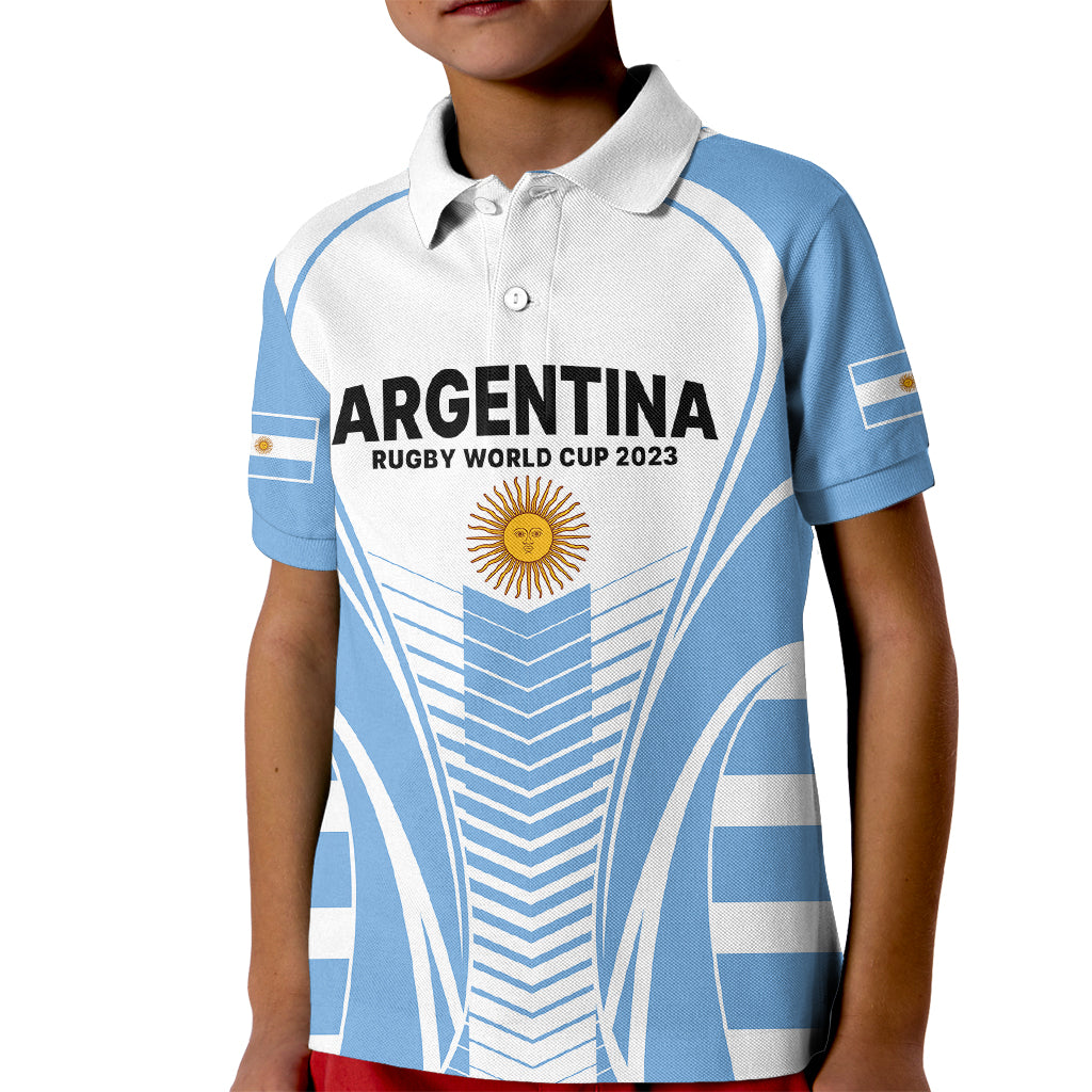 Custom Argentina Rugby Kid Polo Shirt World Cup 2023 Los Pumas Go Champion - Wonder Print Shop