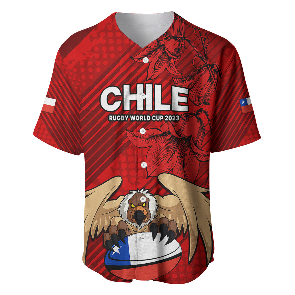 Chile Rugby Baseball Jersey Los Condores Mascot with Bellflower World Cup 2023 LT9 - Wonder Print Shop