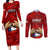 Chile Rugby Couples Matching Long Sleeve Bodycon Dress and Long Sleeve Button Shirts Los Condores Mascot with Bellflower World Cup 2023 LT9 - Wonder Print Shop