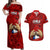 Chile Rugby Couples Matching Off Shoulder Maxi Dress and Hawaiian Shirt Los Condores Mascot with Bellflower World Cup 2023 LT9 - Wonder Print Shop