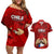 Chile Rugby Couples Matching Off Shoulder Short Dress and Hawaiian Shirt Los Condores Mascot with Bellflower World Cup 2023 LT9 - Wonder Print Shop