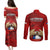 Chile Rugby Couples Matching Puletasi Dress and Long Sleeve Button Shirts Los Condores Mascot with Bellflower World Cup 2023 LT9 - Wonder Print Shop