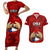 Chile Rugby Couples Matching Short Sleeve Bodycon Dress and Hawaiian Shirt Los Condores Mascot with Bellflower World Cup 2023 LT9 - Wonder Print Shop