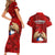 Chile Rugby Couples Matching Short Sleeve Bodycon Dress and Hawaiian Shirt Los Condores Mascot with Bellflower World Cup 2023 LT9 - Wonder Print Shop