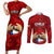 Chile Rugby Couples Matching Short Sleeve Bodycon Dress and Long Sleeve Button Shirts Los Condores Mascot with Bellflower World Cup 2023 LT9 - Wonder Print Shop