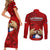 Chile Rugby Couples Matching Short Sleeve Bodycon Dress and Long Sleeve Button Shirts Los Condores Mascot with Bellflower World Cup 2023 LT9 - Wonder Print Shop