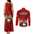 Chile Rugby Couples Matching Tank Maxi Dress and Long Sleeve Button Shirts Los Condores Mascot with Bellflower World Cup 2023 LT9 - Wonder Print Shop