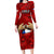 Chile Rugby Long Sleeve Bodycon Dress Los Condores Mascot with Bellflower World Cup 2023 - Wonder Print Shop