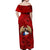 Chile Rugby Off Shoulder Maxi Dress Los Condores Mascot with Bellflower World Cup 2023 - Wonder Print Shop