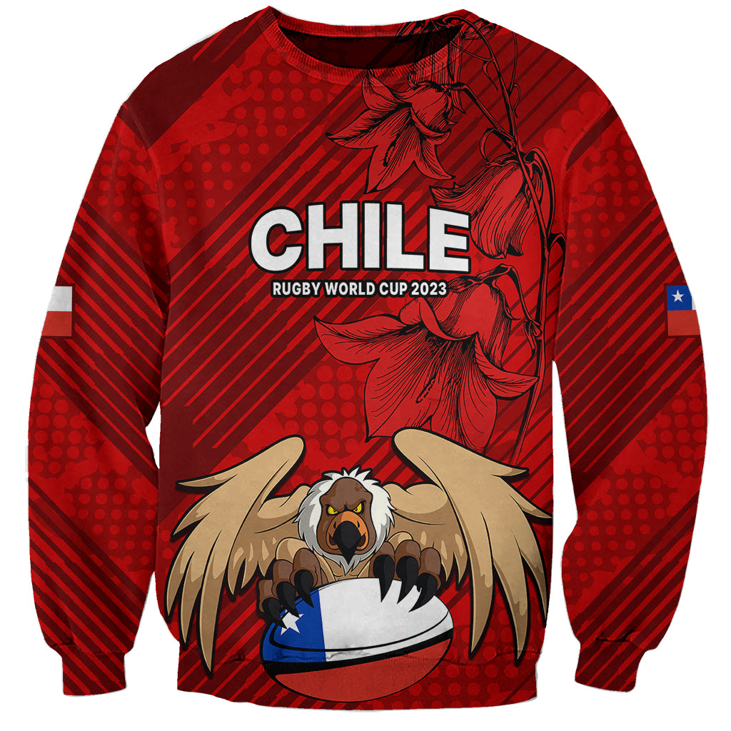 Chile Rugby Sweatshirt Los Condores Mascot with Bellflower World Cup 2023 - Wonder Print Shop