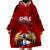 Chile Rugby Wearable Blanket Hoodie Los Condores Mascot with Bellflower World Cup 2023 - Wonder Print Shop