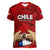 Chile Rugby Women V Neck T Shirt Los Condores Mascot with Bellflower World Cup 2023 - Wonder Print Shop