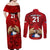 Custom Chile Rugby Couples Matching Off Shoulder Maxi Dress and Long Sleeve Button Shirts Los Condores Mascot with Bellflower World Cup 2023 LT9 - Wonder Print Shop