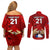 Custom Chile Rugby Couples Matching Off Shoulder Short Dress and Long Sleeve Button Shirts Los Condores Mascot with Bellflower World Cup 2023 LT9 - Wonder Print Shop