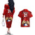 Custom Chile Rugby Couples Matching Off The Shoulder Long Sleeve Dress and Hawaiian Shirt Los Condores Mascot with Bellflower World Cup 2023 LT9 - Wonder Print Shop