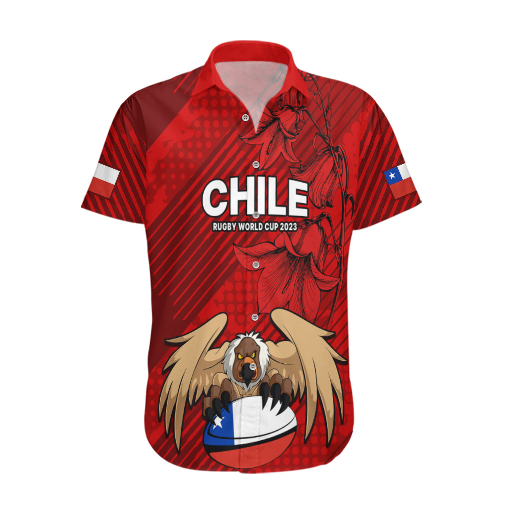 Custom Chile Rugby Hawaiian Shirt Los Condores Mascot with Bellflower World Cup 2023 - Wonder Print Shop