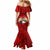 Custom Chile Rugby Mermaid Dress Los Condores Mascot with Bellflower World Cup 2023 - Wonder Print Shop