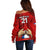 Custom Chile Rugby Off Shoulder Sweater Los Condores Mascot with Bellflower World Cup 2023 - Wonder Print Shop