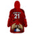 Custom Chile Rugby Wearable Blanket Hoodie Los Condores Mascot with Bellflower World Cup 2023 - Wonder Print Shop