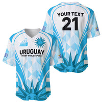 Custom rugby baseball jersey set, one front Uruguay World Cup 2023 and one back 21