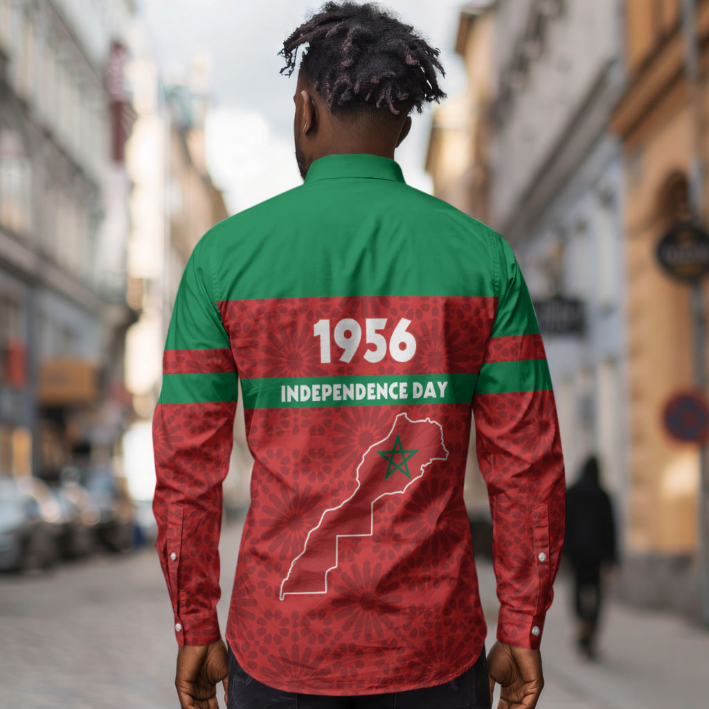 Morocco Independence Day 1956 Long Sleeve Button Shirt