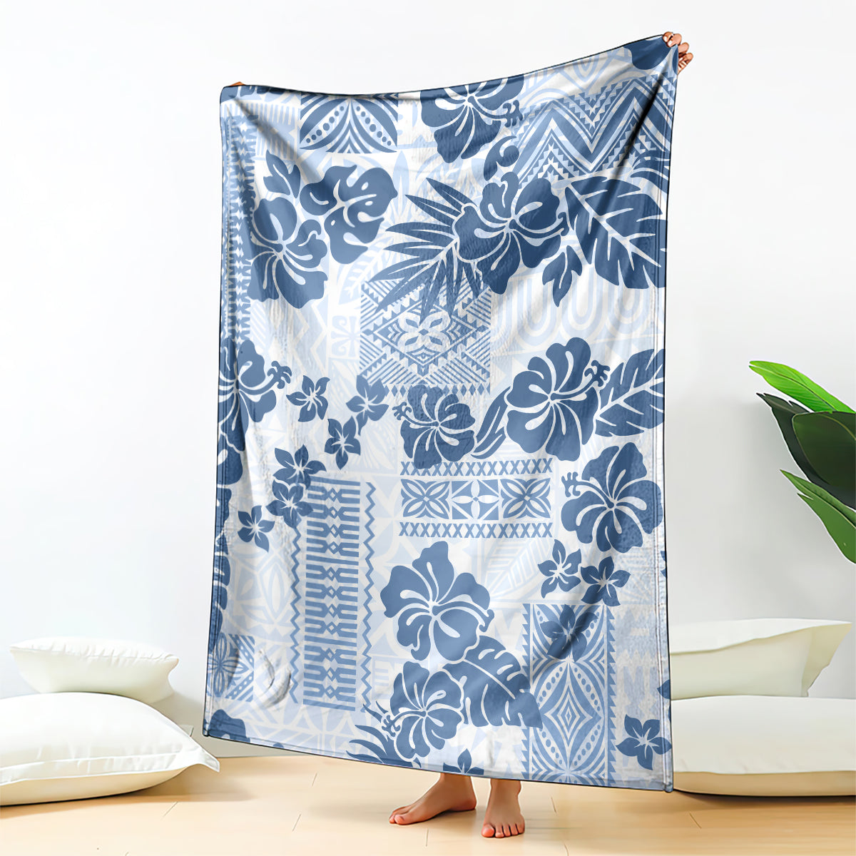 vintage-hawaii-blanket-hibiscus-tapa-tribal-with-hawaiian-quilt-pattern-blue