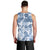 Vintage Hawaii Men Tank Top Hibiscus Tapa Tribal With Hawaiian Quilt Pattern Blue - Wonder Print Shop