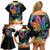 Rainbow Maple Leaf Family Matching Off Shoulder Short Dress and Hawaiian Shirt Canada Pride Show Your Colors LT9 - Wonder Print Shop