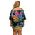 Rainbow Maple Leaf Family Matching Off Shoulder Short Dress and Hawaiian Shirt Canada Pride Show Your Colors LT9 - Wonder Print Shop