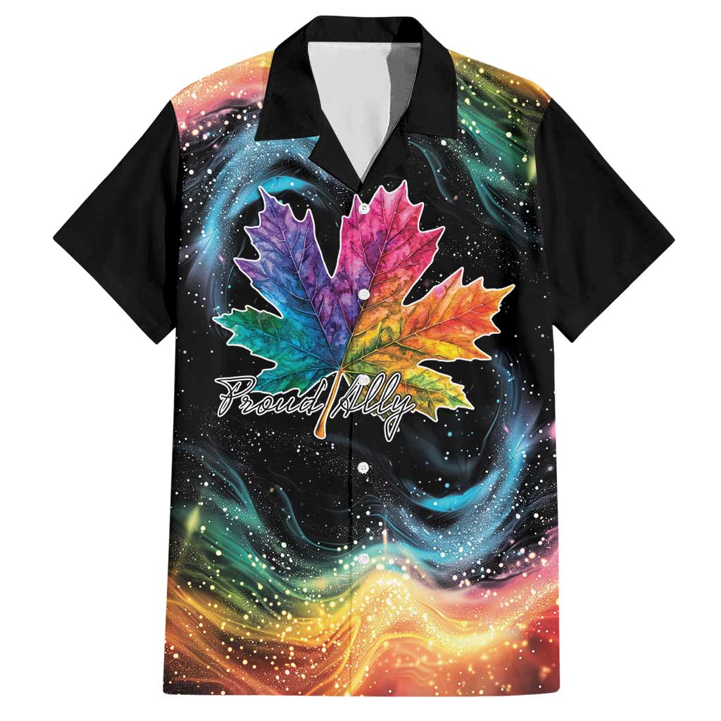 Rainbow Maple Leaf Hawaiian Shirt Canada Pride Show Your Colors - Wonder Print Shop