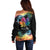 Rainbow Maple Leaf Off Shoulder Sweater Canada Pride Show Your Colors - Wonder Print Shop