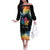 Rainbow Maple Leaf Off The Shoulder Long Sleeve Dress Canada Pride Show Your Colors - Wonder Print Shop