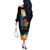 Rainbow Maple Leaf Off The Shoulder Long Sleeve Dress Canada Pride Show Your Colors - Wonder Print Shop