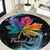 Rainbow Maple Leaf Round Carpet Canada Pride Show Your Colors