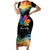 Rainbow Maple Leaf Short Sleeve Bodycon Dress Canada Pride Show Your Colors