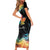 Rainbow Maple Leaf Short Sleeve Bodycon Dress Canada Pride Show Your Colors