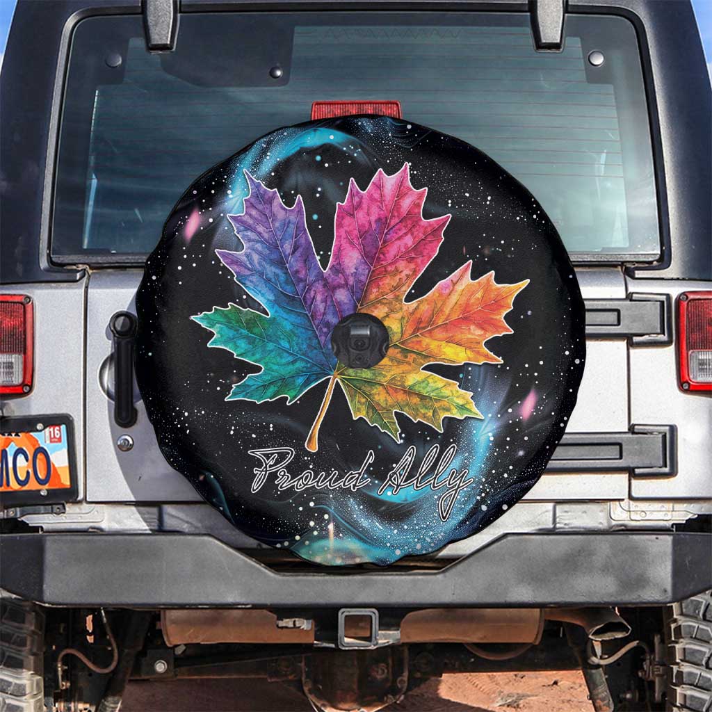 Rainbow Maple Leaf Spare Tire Cover Canada Pride Show Your Colors