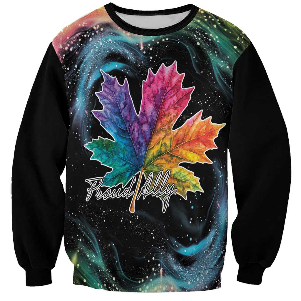 Rainbow Maple Leaf Sweatshirt Canada Pride Show Your Colors