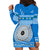 Personalised Fiji Marau Na Kerisimasi Hoodie Dress Merry Christmas Tapa Pattern Blue Style - Wonder Print Shop