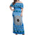 Personalised Fiji Marau Na Kerisimasi Off Shoulder Maxi Dress Merry Christmas Tapa Pattern Blue Style - Wonder Print Shop