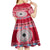 Personalised Fiji Marau Na Kerisimasi Kid Short Sleeve Dress Merry Christmas Tapa Pattern Red Style - Wonder Print Shop