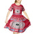 Personalised Fiji Marau Na Kerisimasi Kid Short Sleeve Dress Merry Christmas Tapa Pattern Red Style - Wonder Print Shop