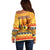 PNG Hamamas Krismas Off Shoulder Sweater Papua New Guinea Bird Of Paradise Merry Christmas Gold Style - Wonder Print Shop