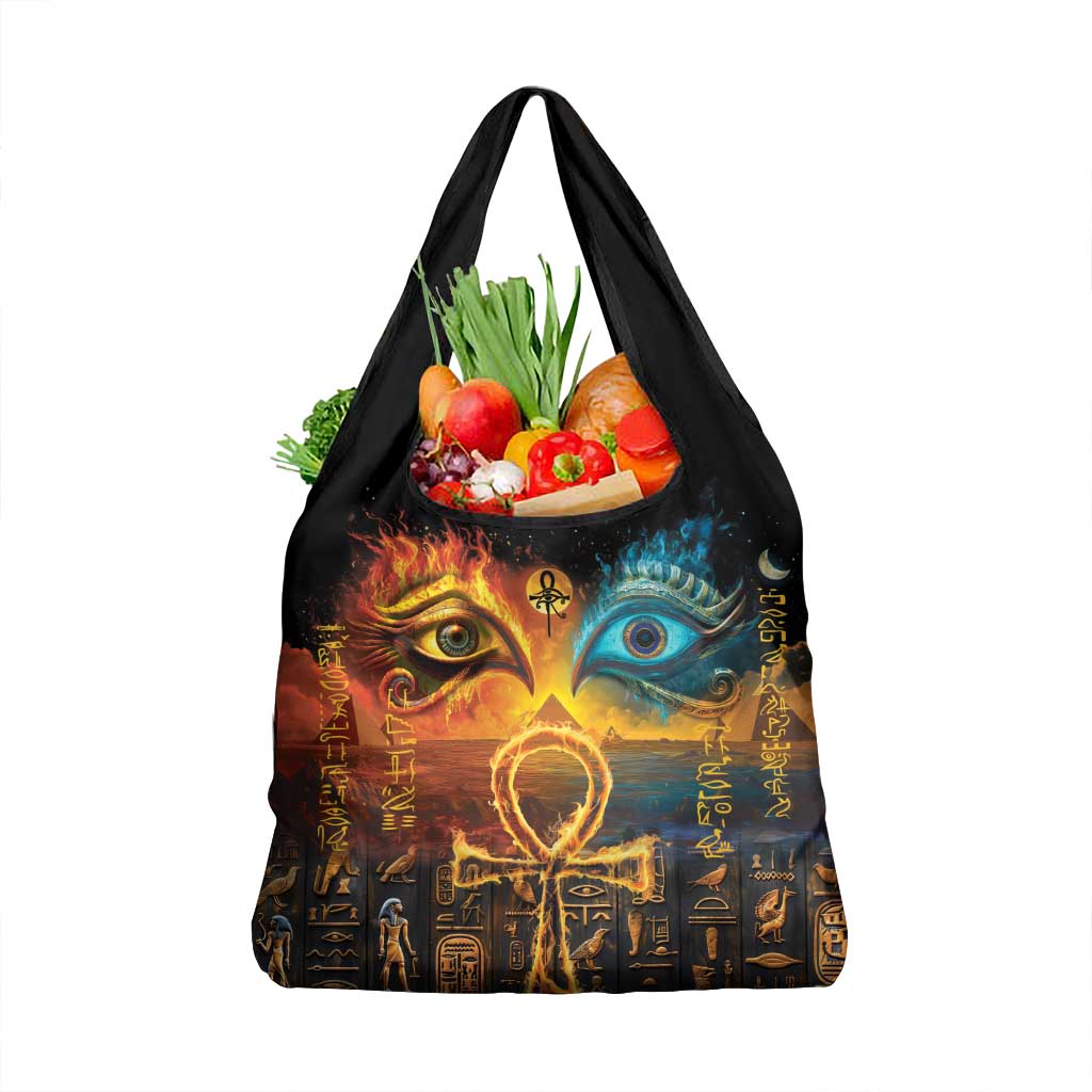 Eye of Ra and Eye of Horus Grocery Bag Power and Magic Ancient Egyptian Mythology