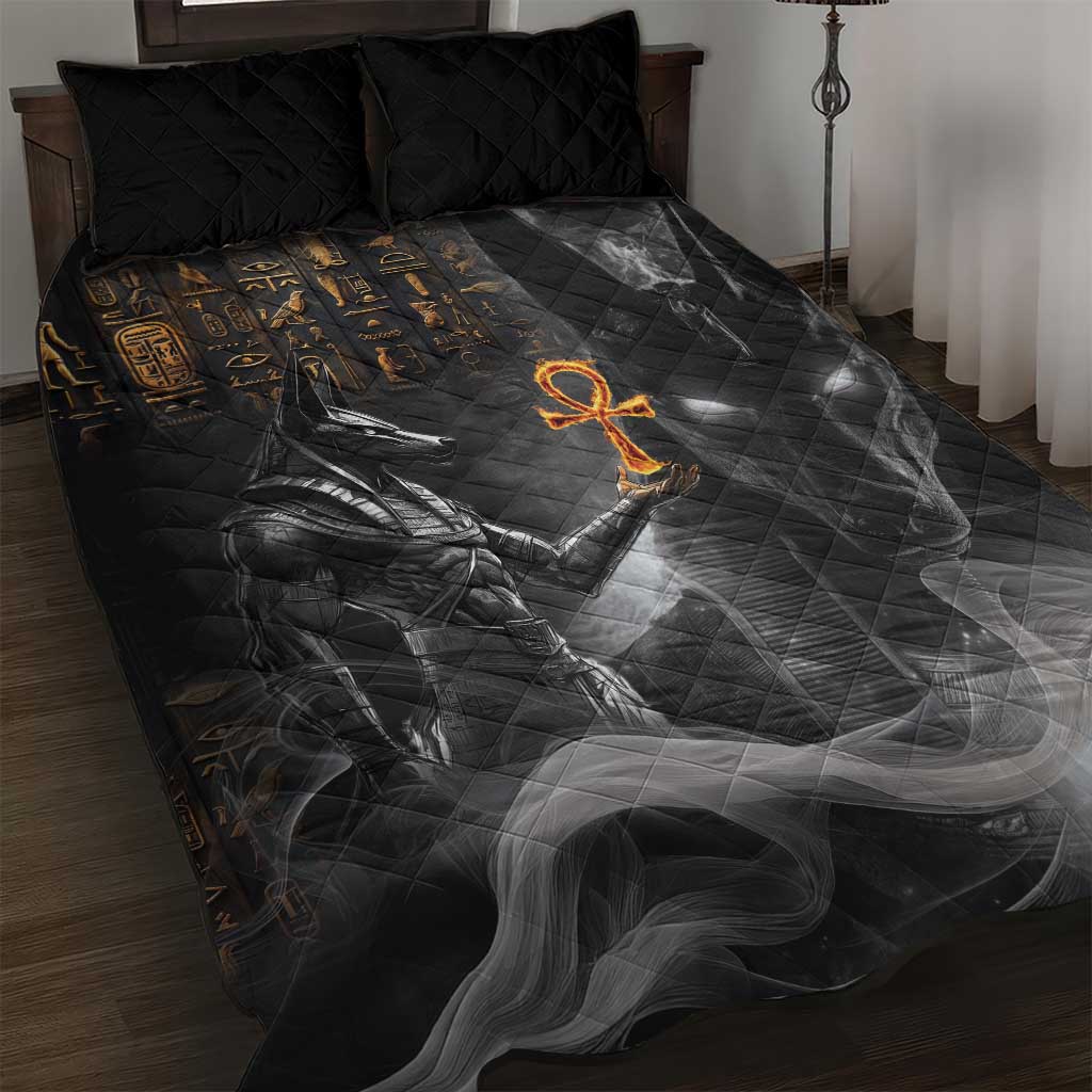 Mythical Anubis Quilt Bed Set The Egyptian God of Death - Wonder Print Shop