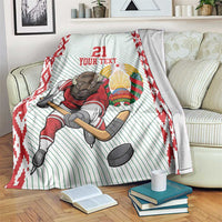 Belarus Ice Hockey Custom Blanket With Bison Mascot Flag Style